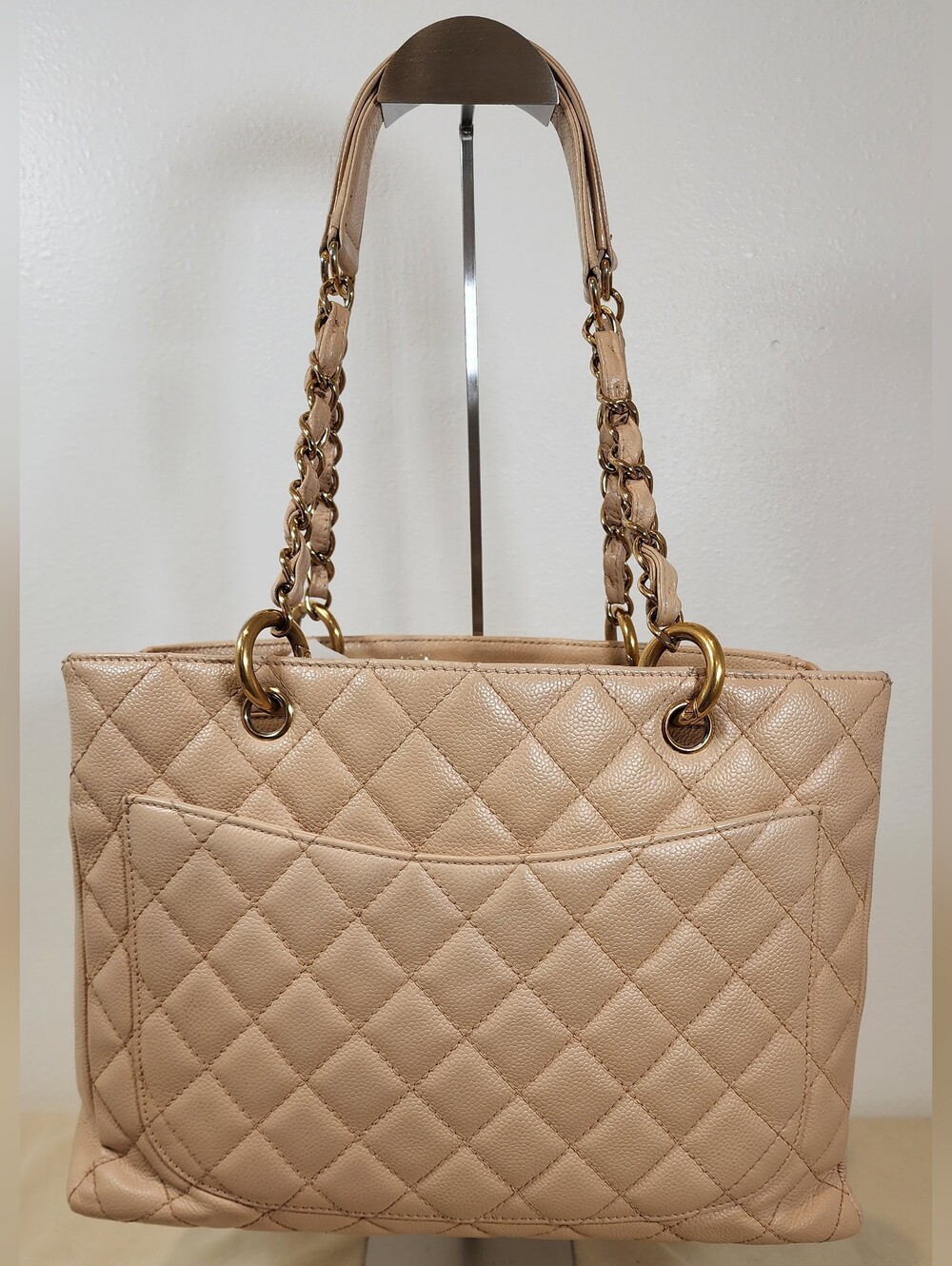 Chanel 2008-2009 Grand Shopping Tote. Minor Fade On Hardware. - Picture 2 of 16